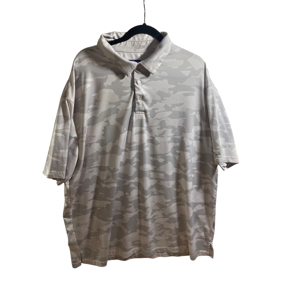 Ben Hogan Polo Shirt Mens 2XL Grey Camo Excellent‎ Performance Golf Short Sleeve
